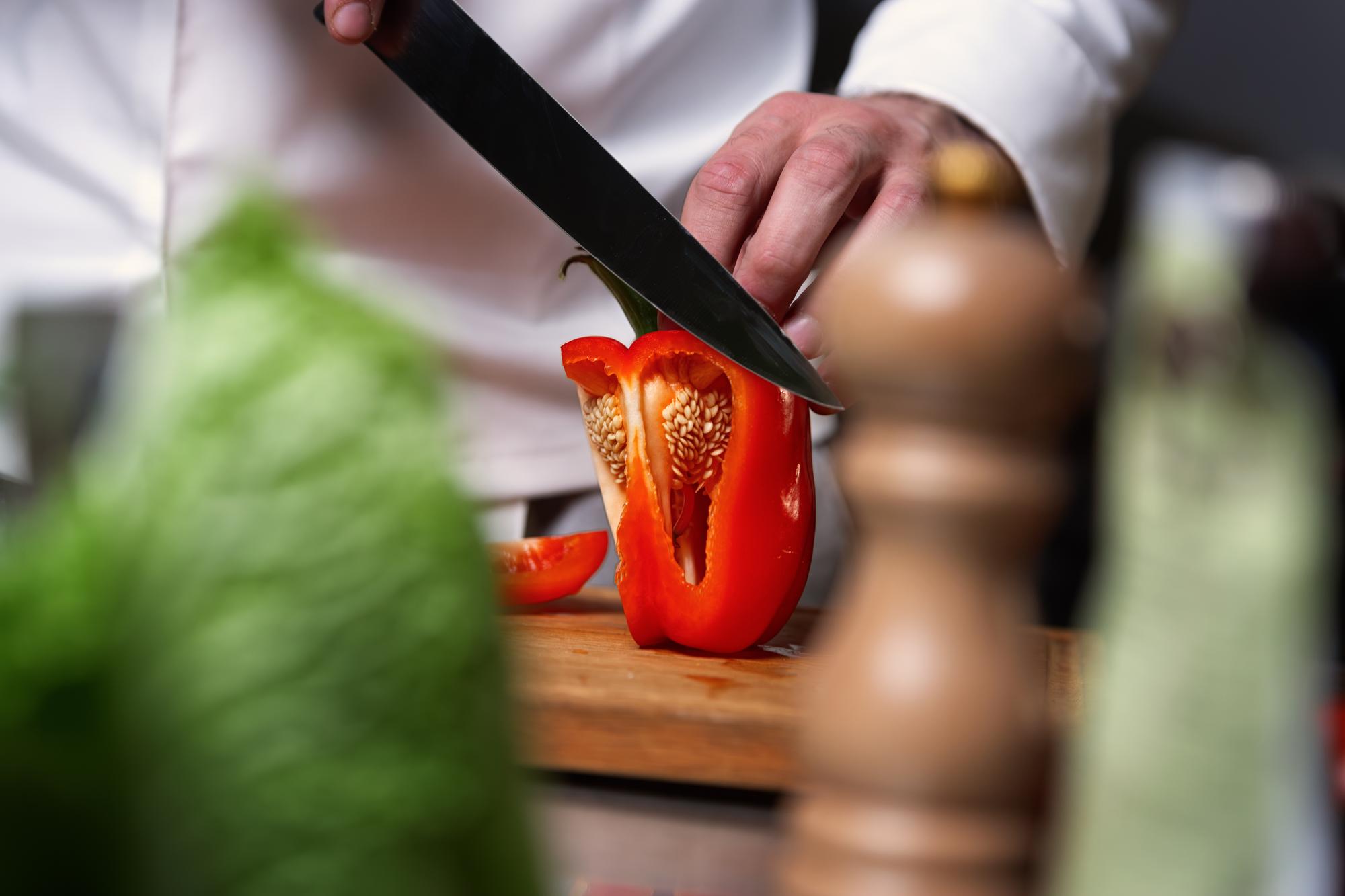 Instructor demonstrating a knife technique